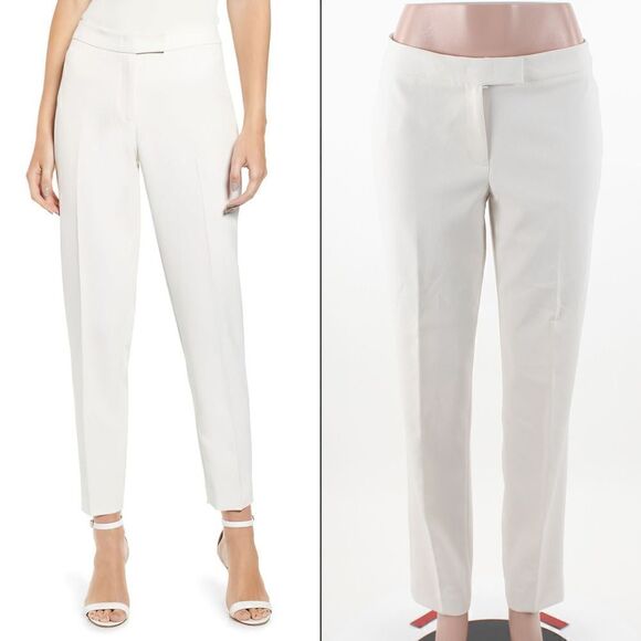 Anne Klein Cropped Straight-Leg Pants in White